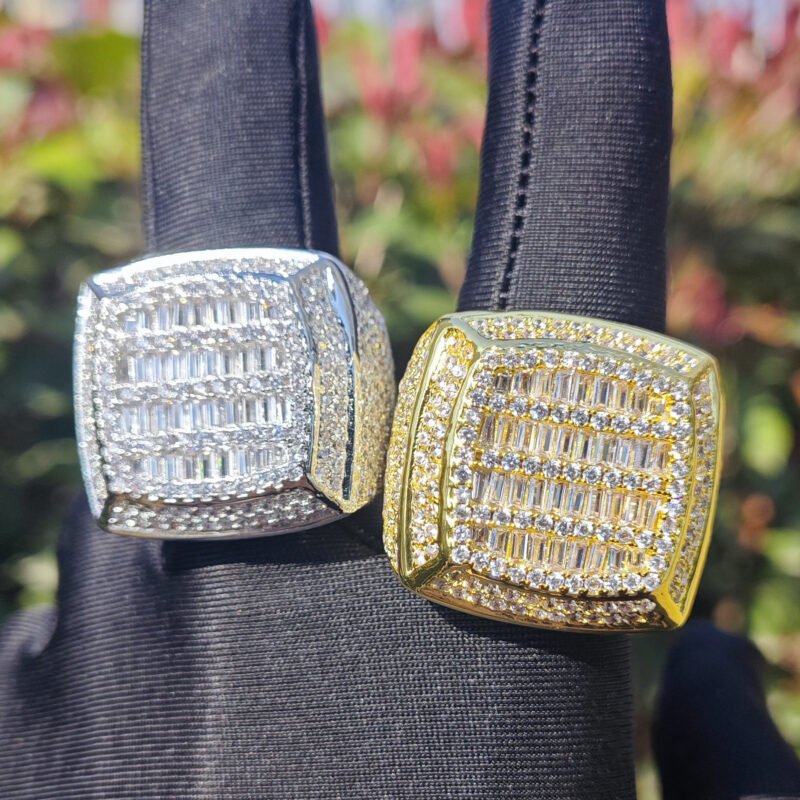 Iced Out Gold Diamond Signet Ring - Image 2