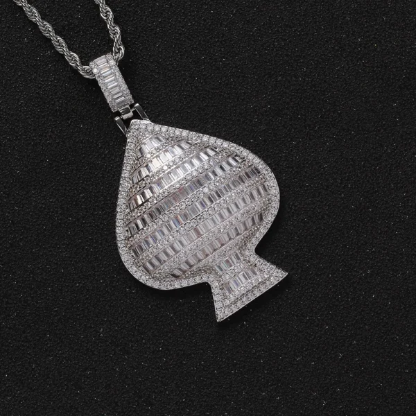 Iced Out Ace of Spade 925 Sterling Moissanite Necklace - Image 2