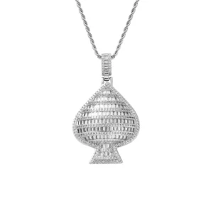 Iced Out Ace of Spade 925 Sterling Moissanite Necklace
