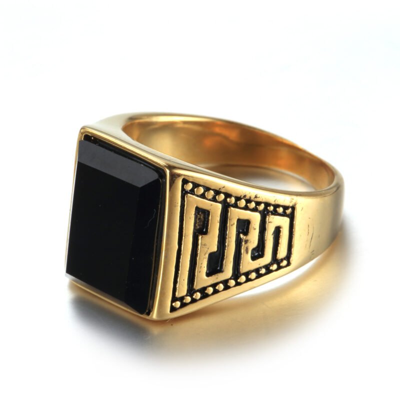 Black Onyx Gold Ring - Image 2