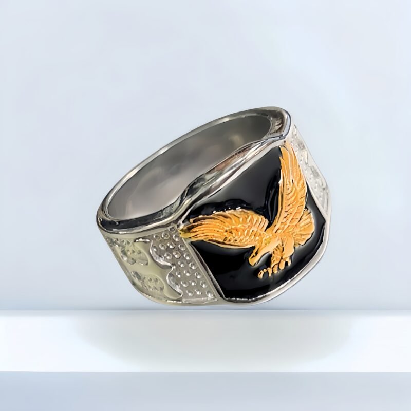 Golden Bird Engraved Royalty Ring - Image 3