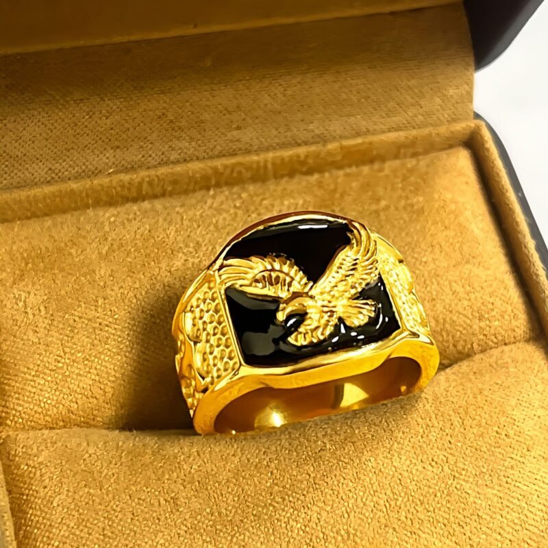 Golden Bird Engraved Royalty Ring - Image 4