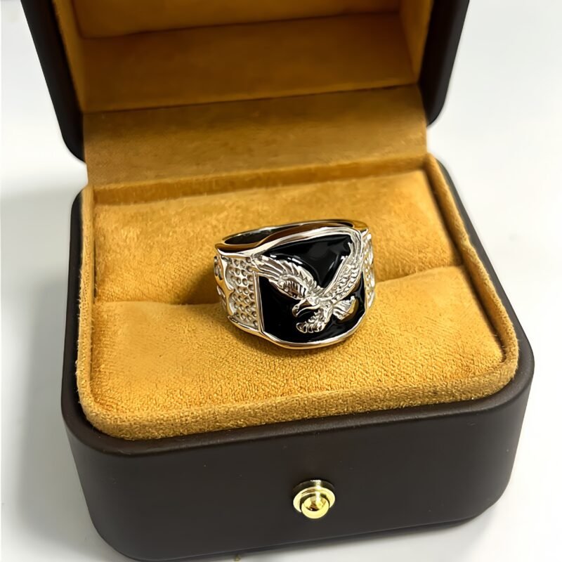 Golden Bird Engraved Royalty Ring - Image 2