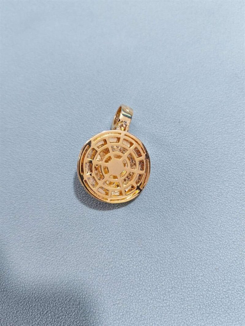 Iced Out Two Tone Gold Lion Medallion Necklace - Image 2