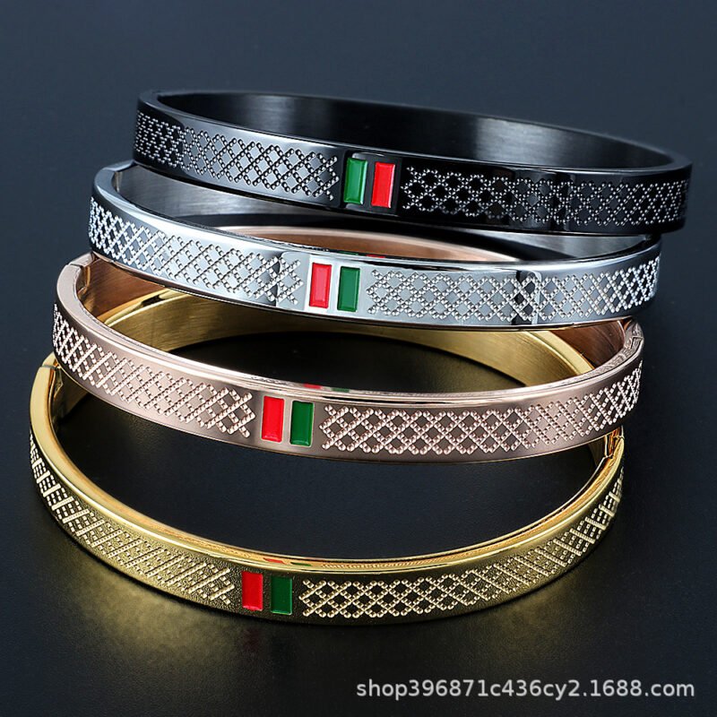 Silver Stainless Steel Flag Bracelet - Image 4