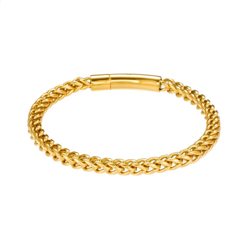 Silver Woven Bracelet With Fold-Over Clasp - Image 3