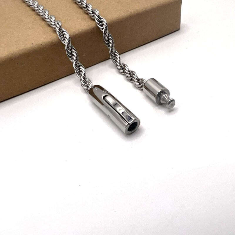 Thick Twisted Silver Rope Bracelet - Image 2