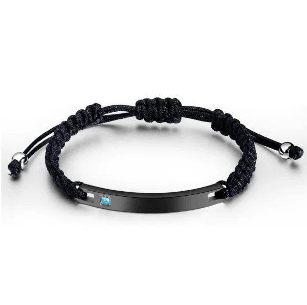 Black Rope Custom ID Bracelet - Image 3