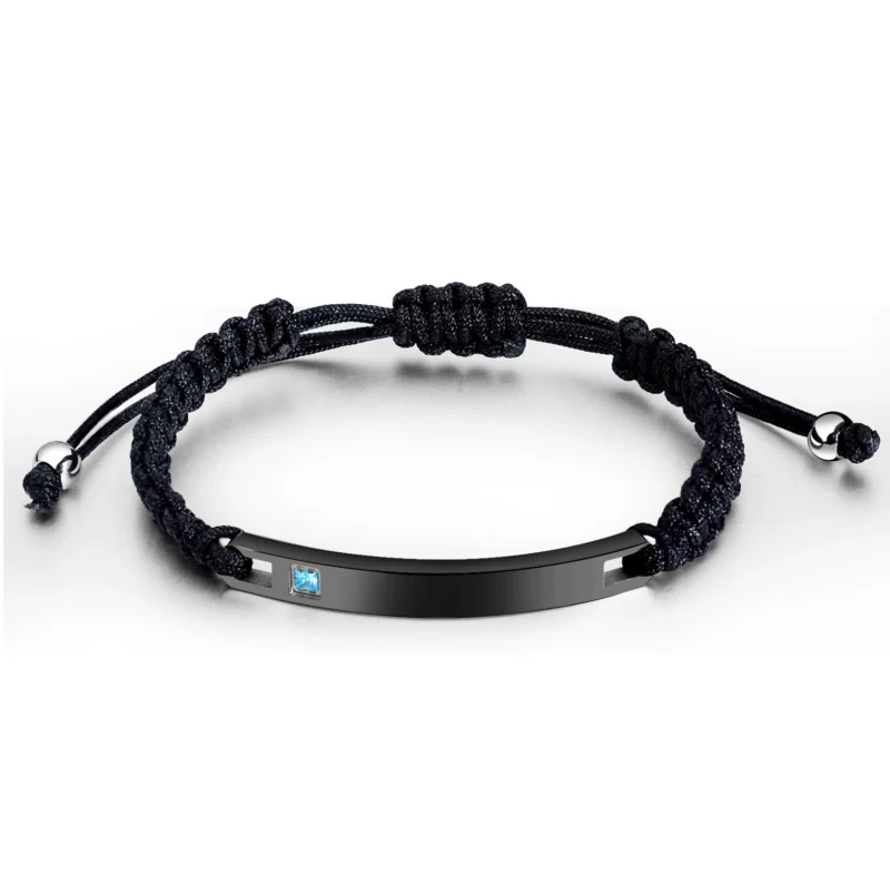 Black Rope Custom ID Bracelet - Image 3