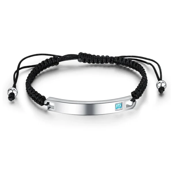 Black Rope Custom ID Bracelet - Image 2