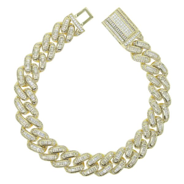 14mm Baguette Zig-Zag Cuban Bracelet - Image 4