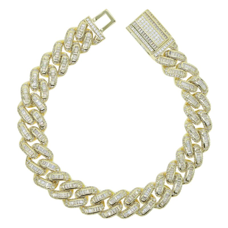 14mm Baguette Zig-Zag Cuban Bracelet - Image 4