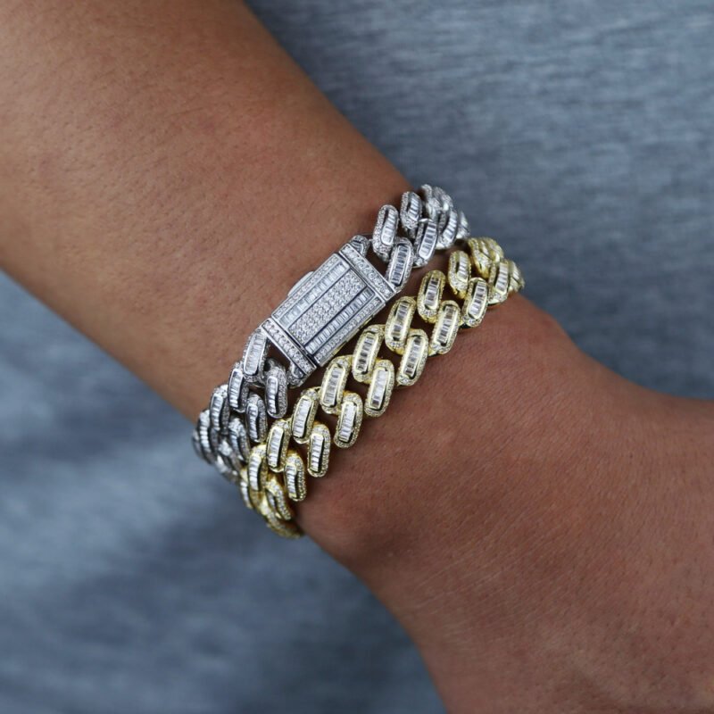 14mm Baguette Zig-Zag Cuban Bracelet - Image 5