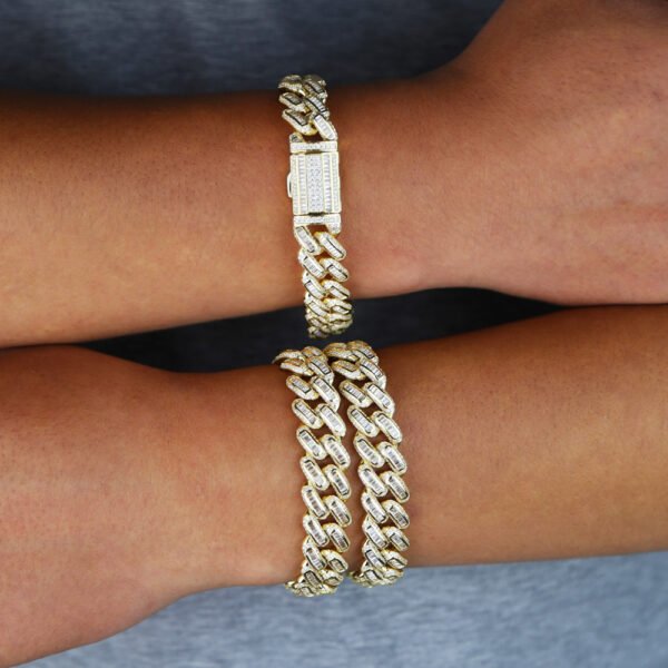 14mm Baguette Zig-Zag Cuban Bracelet - Image 6