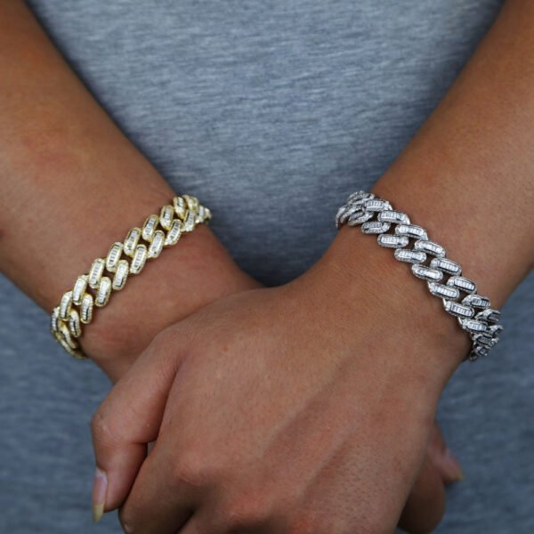 14mm Baguette Zig-Zag Cuban Bracelet