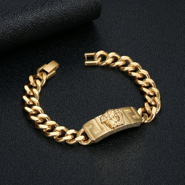 Medusa Crest Curb Link Bracelet - Image 4