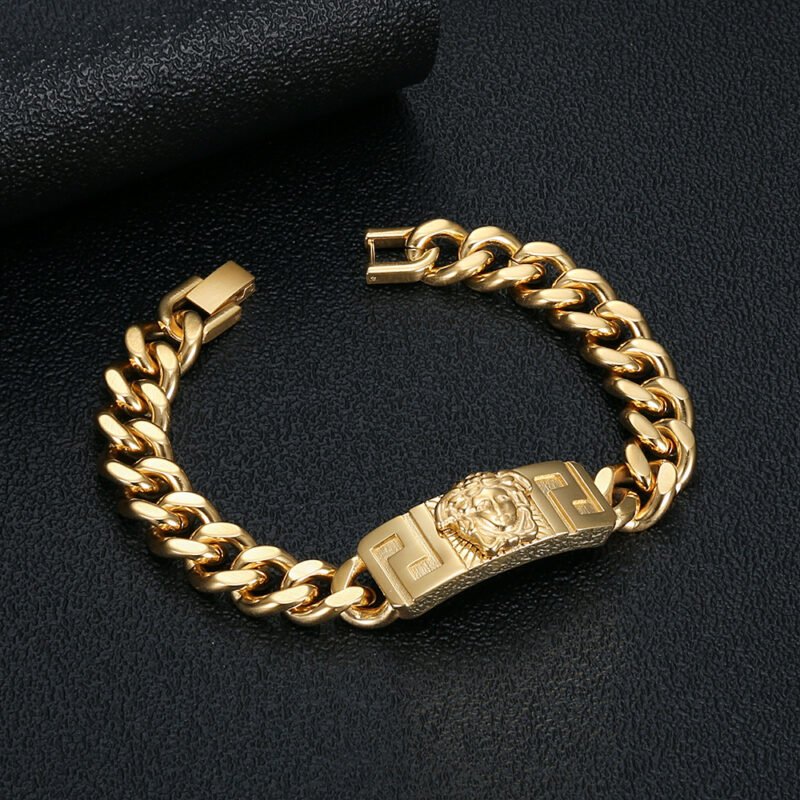 Medusa Crest Curb Link Bracelet - Image 4