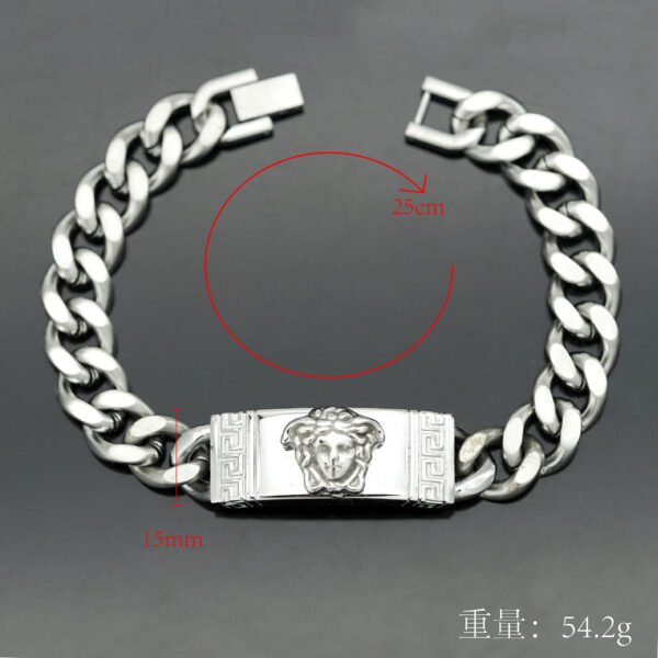 Medusa Crest Curb Link Bracelet - Image 6