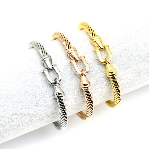 Rope Cuff Bangle Bracelet - Image 2