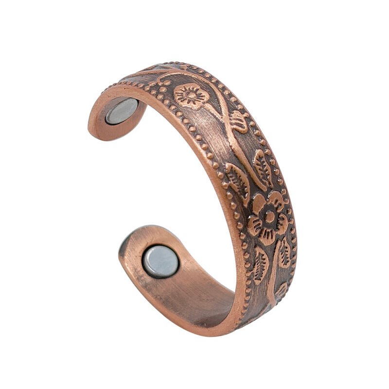 Antique-Style Copper Rose Gold Energy Bracelet & Ring - Image 3