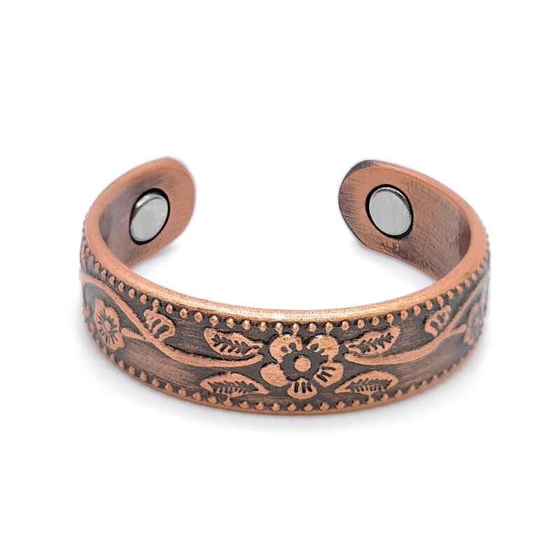 Antique-Style Copper Rose Gold Energy Bracelet & Ring - Image 5