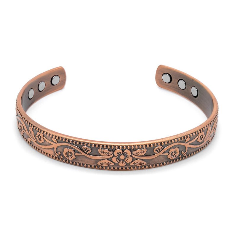 Antique-Style Copper Rose Gold Energy Bracelet & Ring - Image 2