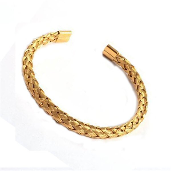 Braided Stainless Steel Bangle - Image 4