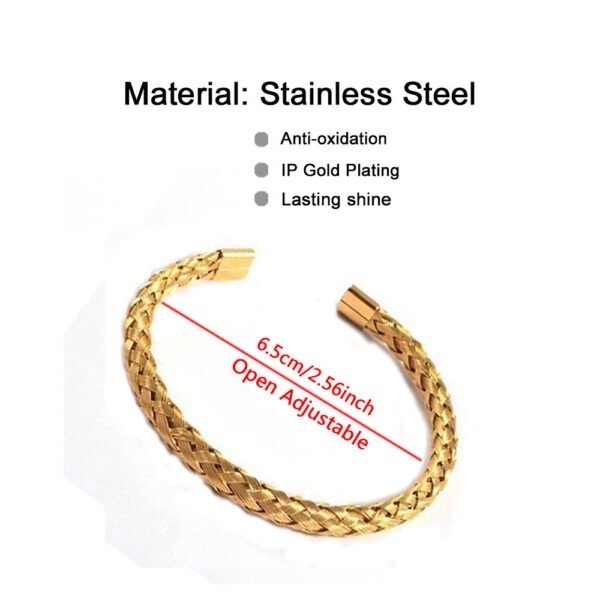 Braided Stainless Steel Bangle - Image 7