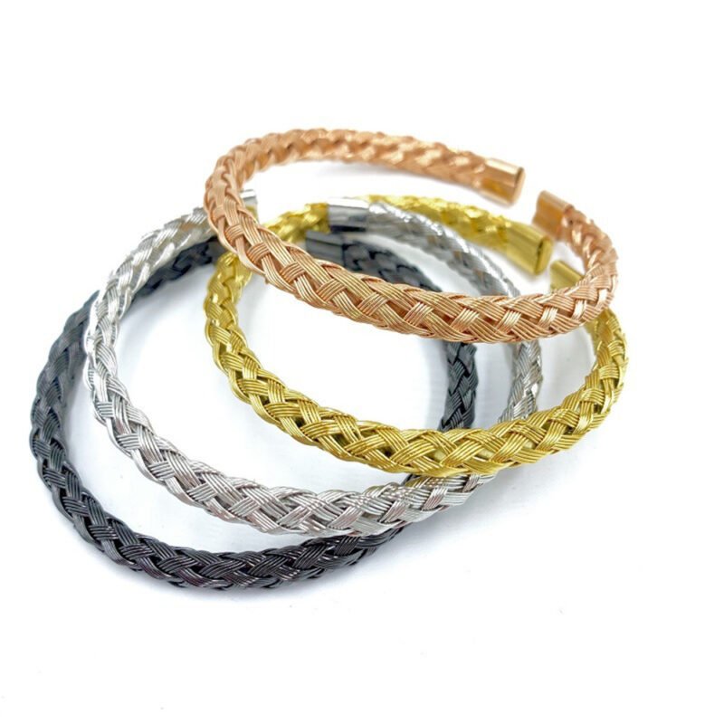 Braided Stainless Steel Bangle