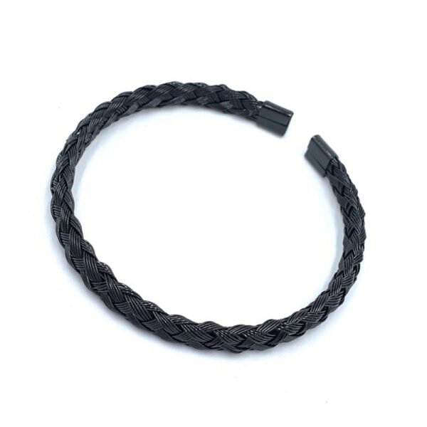 Braided Stainless Steel Bangle - Image 2