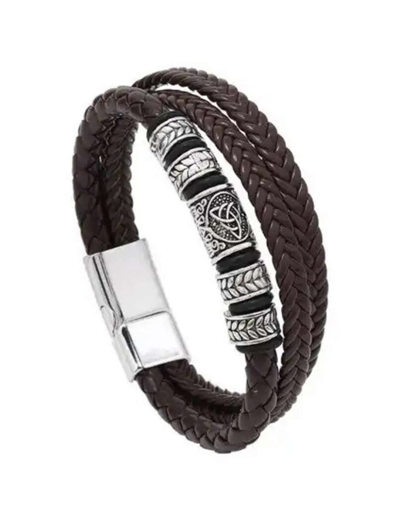 Tribal Inspired Leather Bracelet - Image 5