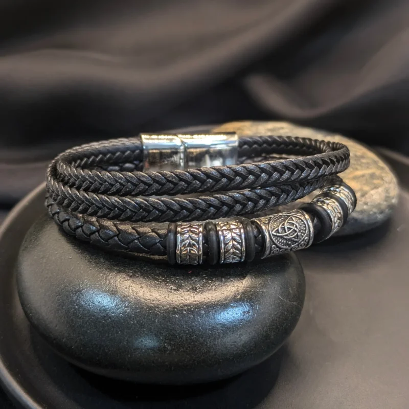 Tribal Inspired Leather Bracelet - Image 2