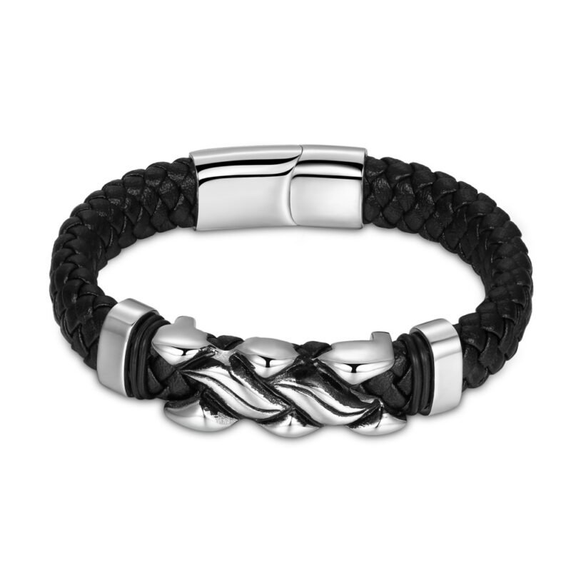 Black Braided Dolphin Charm Bracelet - Image 4