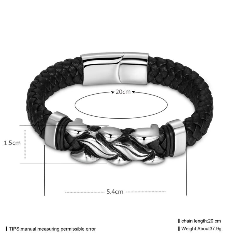 Black Braided Dolphin Charm Bracelet - Image 2
