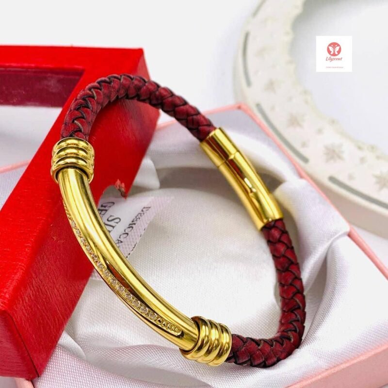 Premium Braided Arc Leather Bracelet - Image 5