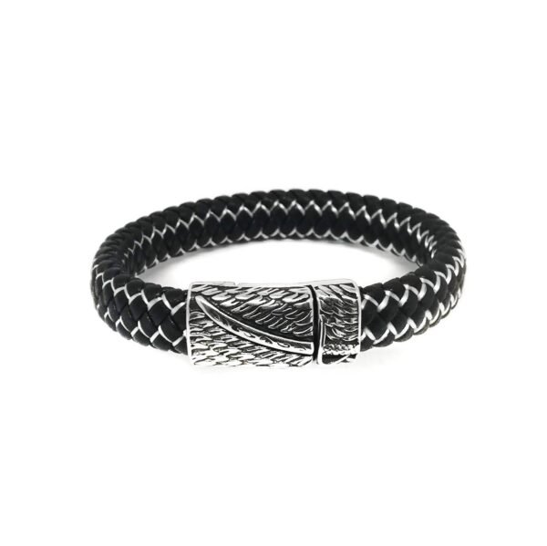 Black Leather Sword Bracelet