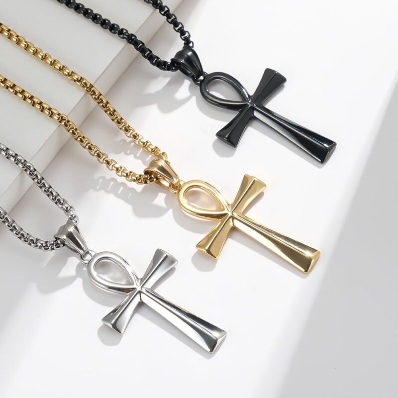 Black Ankh Cross Necklace - Image 6