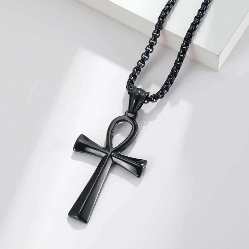 Black Ankh Cross Necklace - Image 5