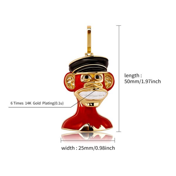 Bling Ape Head Necklace - Image 2