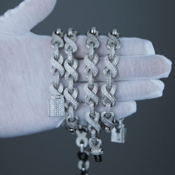 Iced Out Infinity ♾️ Link Necklace - Image 3