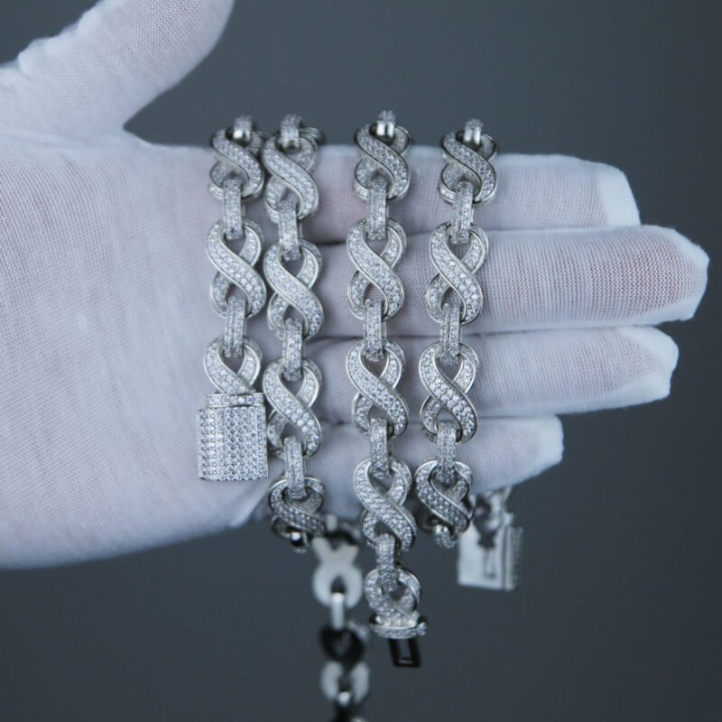 Iced Out Infinity ♾️ Link Necklace - Image 3