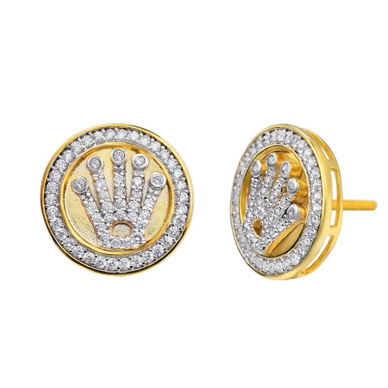 Iced Hand VVS Moissanite Stud Earrings