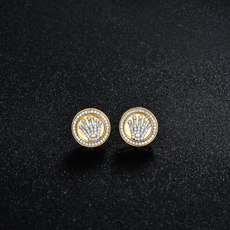 Iced Hand VVS Moissanite Stud Earrings - Image 2