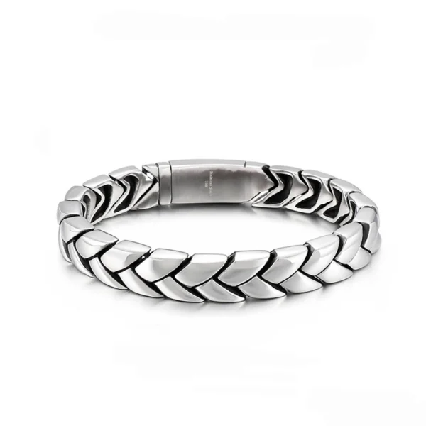 Silver Stainless Steel Titanium Cuban Link Bracelet